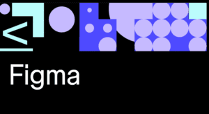 Design gráfico com formas geométricas coloridas e a palavra Figma destacada.