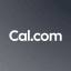 Logotipo da Cal.com em fundo escuro.