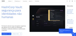 Interface do HashiCorp Vault exibindo informações de segurança e gerenciamento de identidades.