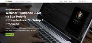 Tela de laptop exibindo código relacionado à IA e design da Nvidia.