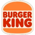 Logotipo do Burger King com fundo laranja e texto em vermelho.