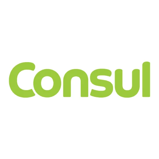 Logotipo da marca Consul em verde claro