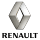 Logotipo da Renault em formato simplificado com cores neutras.
