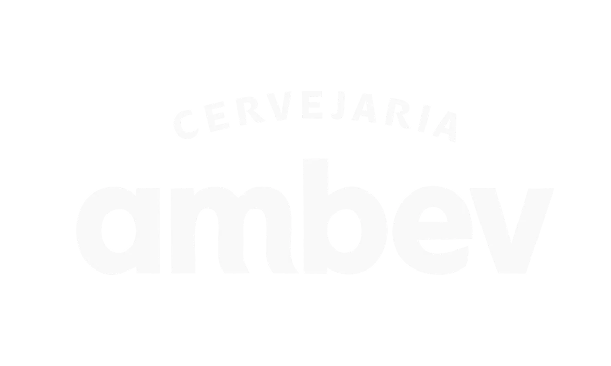 Logo da Ambev em tipografia branca sobre fundo preto