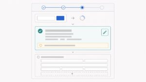 Wireframe de checkout com busca por CEP, endereço sugerido, revisão e preenchimento manual