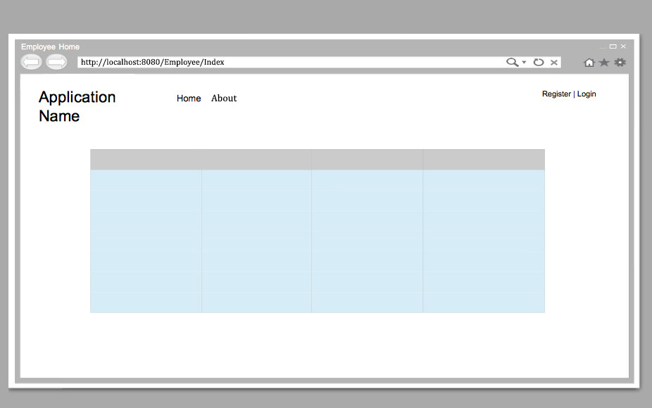 Wireframe com IA ou manual: quando cada abordagem ajuda no projeto | 1 | Camaraux, consultoria em UX design, projetos centrados no usuário Wireframe básico de uma página web com cabeçalho, navegação e área de conteúdo